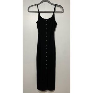 Forever 21 black textured‎ Bodycon midi dress small Boho minimalist